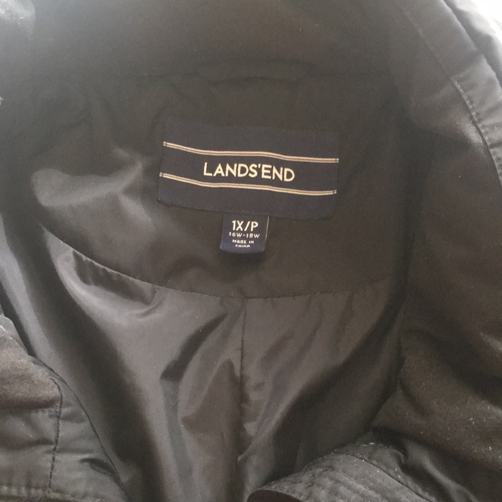 HP!🎉 2X LANDS'END black down full length coat - Picture 2 of 5